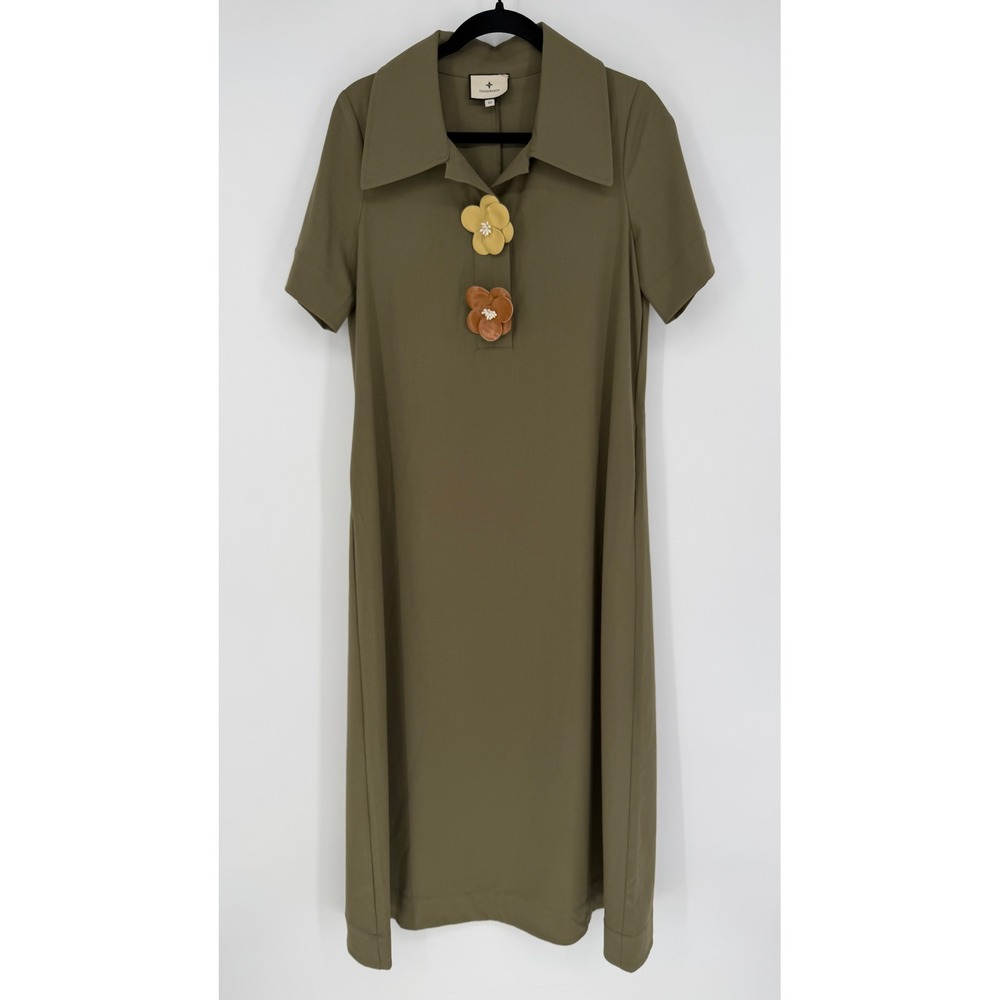 TUCKERNUCK OLIVE GREEN SCOUT MAXI DRESS XS - FLAWED